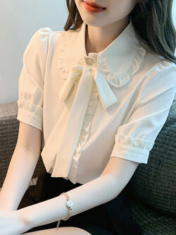 เสื้อลูกไม้ แขนสั้น