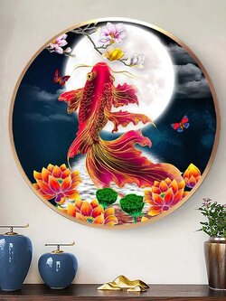 ชุดปักครอสติช รูปปลามงคล สอบถามขนาดและสั่งซื้อได้ที่ LINE