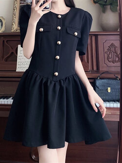 เดรสแขนสั้นมีไซส์L-4XLอก38-47นิ้ว