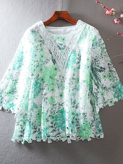 เสื้อลินิน เสื้อผ้าฝ้ายลินิน เสื้อเชิ้ตผ้าลินิน ปักลายสวยๆด้วยด้าย สไตล์VINTAGE