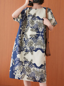 เสื้อผ้าฝ้ายสไตล์วินเทจ Meimei plus size