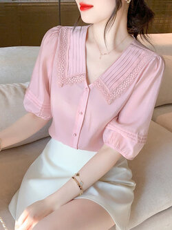 เสื้อลูกไม้ แขนสั้น