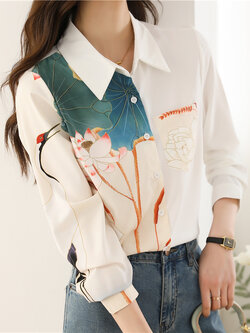 เสื้อเชิ้ตผู้หญิงแขนยาว เสื้อเชิ้ตผู้หญิงใส่ทํางาน 390 บาทต่อชิ้น ฟรีค่าจัดส่ง