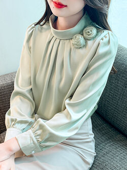 เสื้อเชิ้ตผู้หญิงแขนยาว เสื้อเชิ้ตผู้หญิงใส่ทํางาน 390 บาทต่อชิ้น ฟรีค่าจัดส่ง