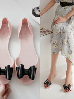 รองเท้าJelly กันน้ำกันฝน รองเท้าเจลลี่แบนพื้นผิวนุ่ม รองเท้าชายหาด รองเท้ายาง By Jelly