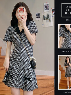 เดรสแขนสั้นมีไซส์L-4XLอก38-47นิ้ว