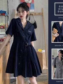 เดรสแขนสั้นมีไซส์L-4XLอก38-47นิ้ว