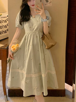 เดรสวัยรุ่น-เดรสคนอ้วนวัยรุ่น L-4XL(อก38-46 นิ้ว)