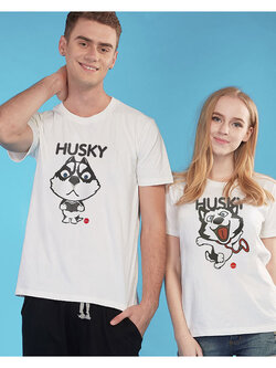 Husky เสื้อยืดลายน้องหมาน่ารักๆ แขนสั้น