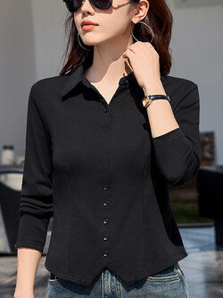 เสื้อยืดสีดำ แฟชั่น เสื้อยืด T-shirt สีดำ สวมใส่สบาย ไม่ร้อน