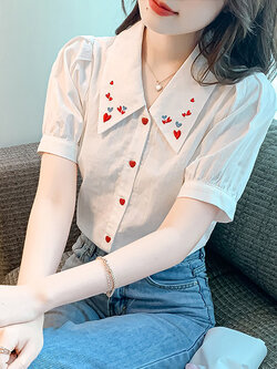 เสื้อลูกไม้ แขนสั้น