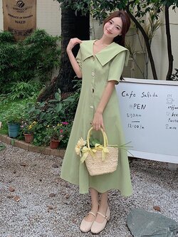 เดรสแขนสั้น มีไซส์ L-4XLอก 38-47 นิ้ว ใส่ได้ทั้งสาวหุ่นดีน่ารักจนถึงสาวอวบพลัสไซส์ จัดส่งฟรี! ทักแชทสั่งซื้อ