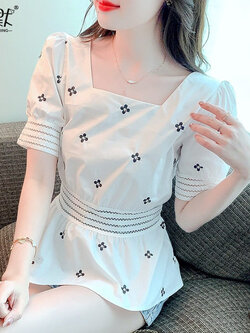 เสื้อลูกไม้ แขนสั้น