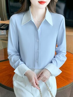 เสื้อเชิ้ตผู้หญิงแขนยาว เสื้อเชิ้ตผู้หญิงใส่ทํางาน 390 บาทต่อชิ้น ฟรีค่าจัดส่ง