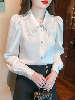 เสื้อเชิ้ตผู้หญิงแขนยาว เสื้อเชิ้ตผู้หญิงใส่ทํางาน 390 บาทต่อชิ้น ฟรีค่าจัดส่ง