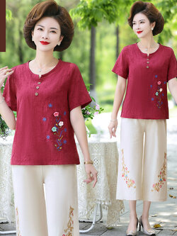 เสื้อผ้าคุณแม่วัย 60 เสื้อคนแก่ผู้หญิงวัย60