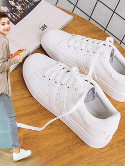 รองเท้าผ้าใบสีขาว รองเท้าผ้าใบวัยรุ่นสีขาว แบรนด์ RENBEN