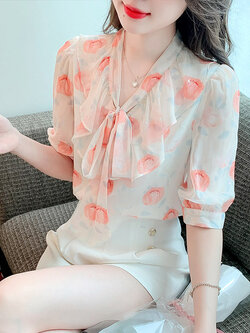 เสื้อลูกไม้ แขนสั้น