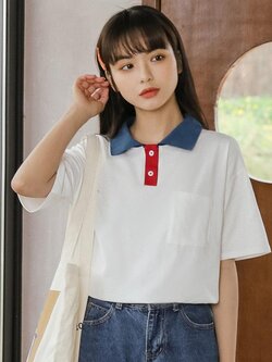 เสื้อผ้าวัยรุ่นเกาหลี เสื้อยืดวัยรุ่นผู้หญิง มีขนาด S M L XL