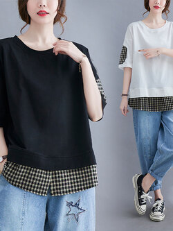 เสื้อยืดคนอ้วน สไตล์ญี่ปุ่น เสื้อยืดคนอ้วนผู้หญิง เสื้อทีเชิ้ตตัวใหญ่