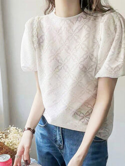 เสื้อลูกไม้ แขนสั้น