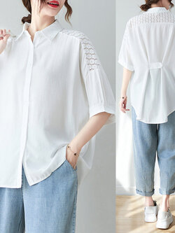 เสื้อลินินคนอ้วน เสื้อทีเชิ้ตคนอ้วนผู้หญิง เสื้อทีเชิ้ตตัวใหญ่ By Literary Plus size