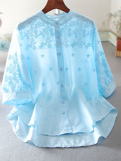 เสื้อลินิน เสื้อผ้าฝ้ายลินิน เสื้อเชิ้ตผ้าลินิน ปักลายสวยๆด้วยด้าย สไตล์VINTAGE