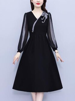 เดรสสีดำสุภาพ เรียบหรู ดูดี เหมาะกับทุกโอกาส | เดรสผู้หญิงแฟชั่นสุภาพ