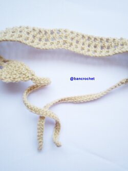 Bancrochet ที่คาดผมถักโครเชต์ crochet headband น้ำตาล 1-1.5*13 inch