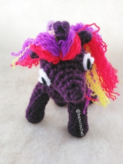 ม้าโพนี่ถัก pony amigurumi crochet ม่วง