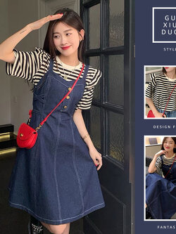 เดรสแขนสั้นมีไซส์L-4XLอก38-47นิ้ว