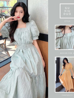 เดรสแขนสั้นมีไซส์L-4XLอก38-47นิ้ว