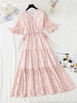 เดรสชีฟอง เดรสลายดอกไม้ Fairy House