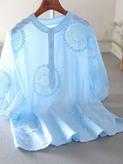 เสื้อลินิน เสื้อผ้าฝ้ายลินิน เสื้อเชิ้ตผ้าลินิน ปักลายสวยๆด้วยด้าย สไตล์VINTAGE