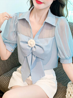 เสื้อลูกไม้ แขนสั้น