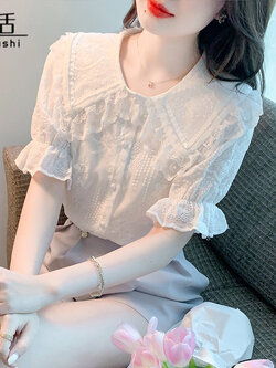 เสื้อลูกไม้ แขนสั้น