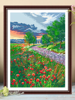 ชุดปักครอสติช รูปบ้าน สอบถามขนาดและสั่งซื้อได้ที่ LINE