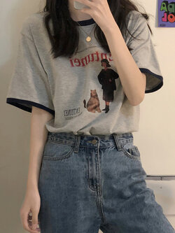 เสื้อผ้าวัยรุ่นเกาหลี เสื้อยืดวัยรุ่นผู้หญิง มีขนาด S M L XL