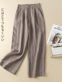 กางเกงผ้าลินิน กางเกงผ้าลินินหญิง กางเกงผ้าลินิน เอว ยางยืด