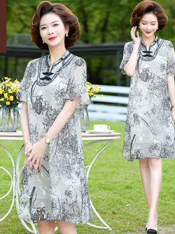 เดรสวัยผู้ใหญ่40-60ปี เดรสคุณแม่ ชุดเดรสทำงานวัยผู้ใหญ่ แบรนด์ MAMA DRESS