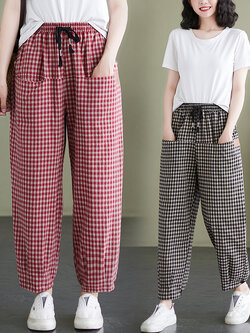 กางเกงผ้าลินิน กางเกงผ้าลินินหญิง กางเกงผ้าลินิน เอว ยางยืด