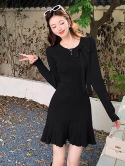 เดรสสีดำสุภาพ เรียบหรู ดูดี เหมาะกับทุกโอกาส | เดรสผู้หญิงแฟชั่นสุภาพ