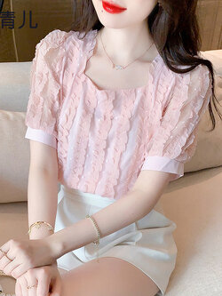 เสื้อลูกไม้ แขนสั้น