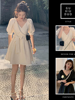 เดรสแขนสั้นมีไซส์L-4XLอก38-47นิ้ว