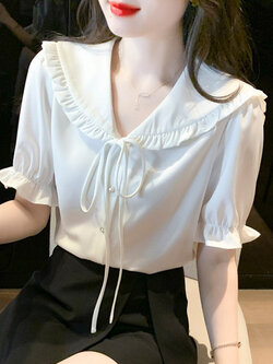 เสื้อลูกไม้ แขนสั้น