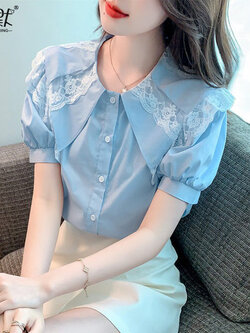 เสื้อลูกไม้ แขนสั้น