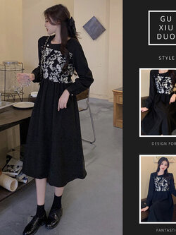 เดรสแขนสั้นมีไซส์L-4XLอก38-47นิ้ว