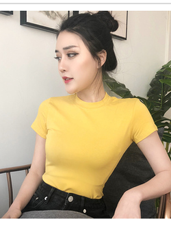 เสื้อยืดสีเหลือง เสื้อยืดสีเหลืองสวยๆ เสื้อยืดสีเหลืองผู้หญิง จัดส่งฟรีทั่วประเทศไทย