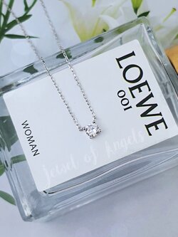 สร้อยคอสั้นเงินแท้ S925 รุ่น Naive สร้อยลายโซ่ จี้เพชรCZกลม 4mm สร้อยคอแฟชั่น Silver925