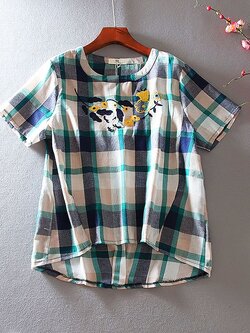 เสื้อลินิน เสื้อผ้าฝ้ายลินิน เสื้อเชิ้ตผ้าลินิน ปักลายสวยๆด้วยด้าย สไตล์VINTAGE BY Dreamroom